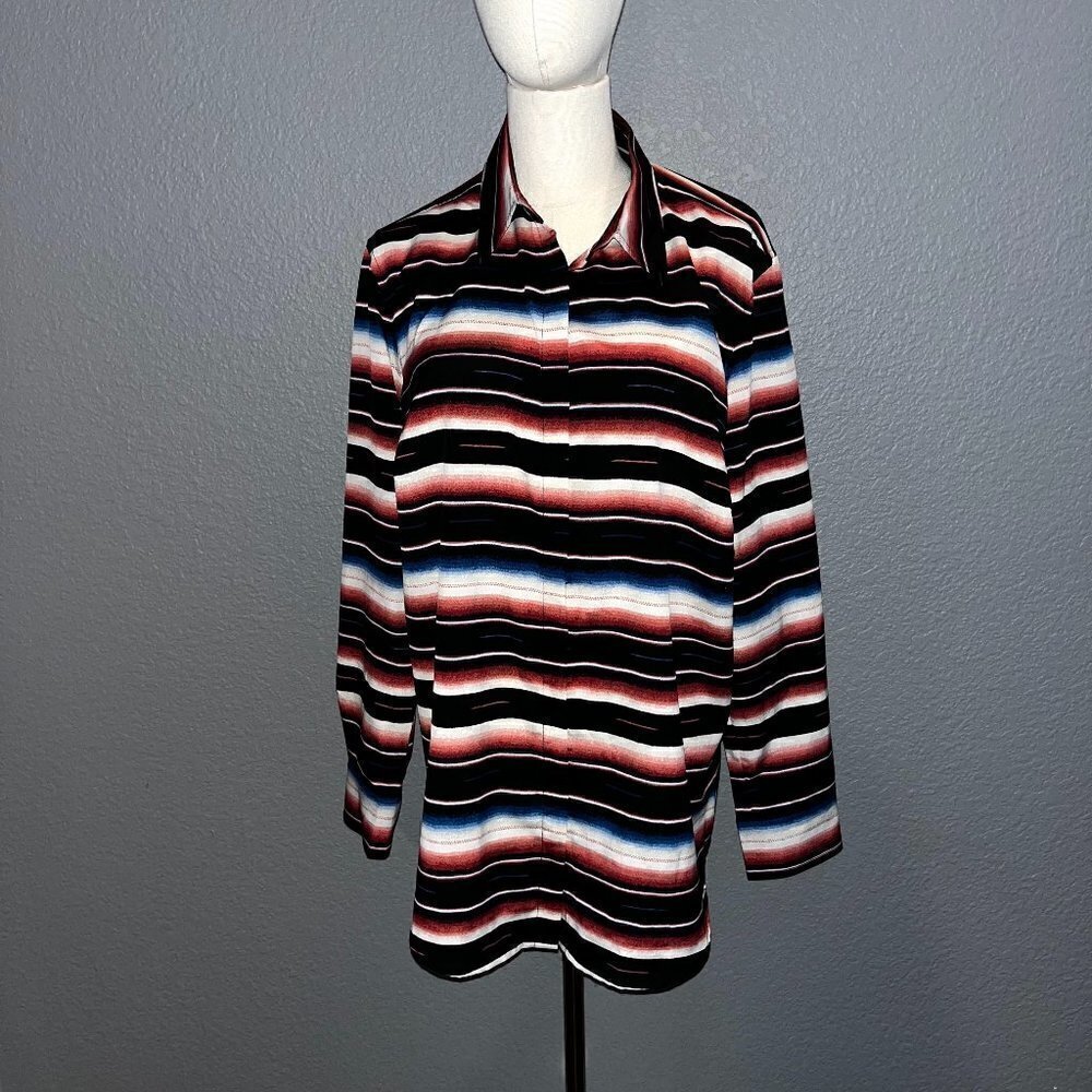 RALPH LAUREN Southwestern Aztec Navajo Blanket Stripe Blouse NWOT - Size 1X